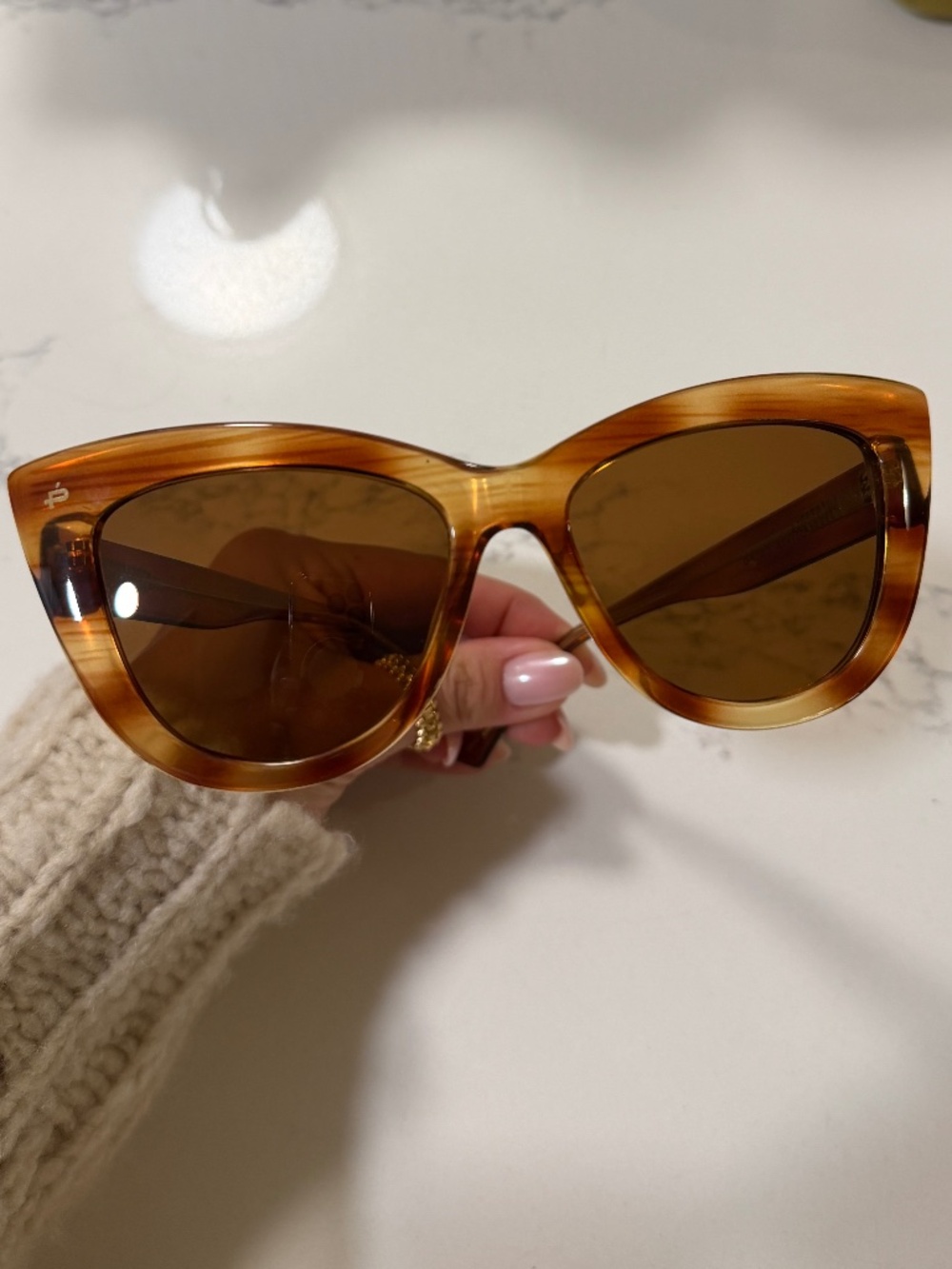 Privé Revaux x Olivia Culpo Cat Eye Sunglasses Tortoise Amber Brown